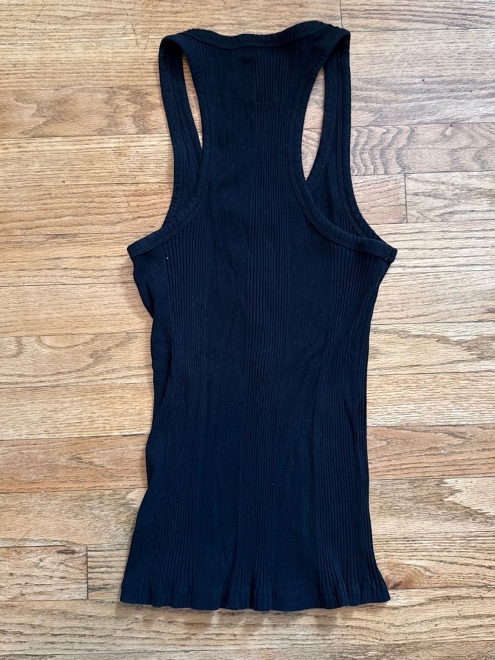 aerie Black Ribbed Henley-Style Racerback Tank - Picture 2 of 5